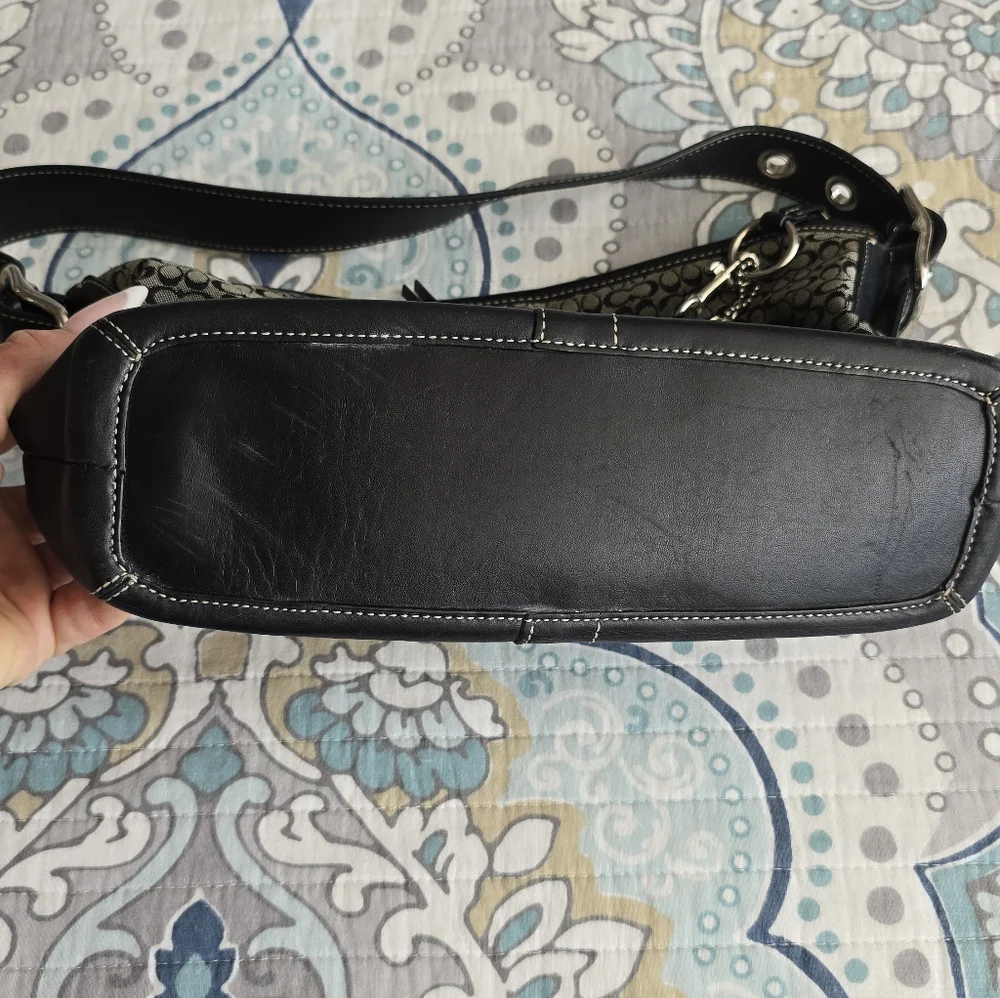 Coach *FINAL OFFER* Black and Gray Patterned Shoulder Bag - Picture 3 of 7